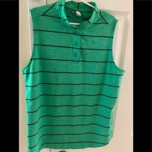 Green and Navy Sleeveless Heatgear Kids’ Top